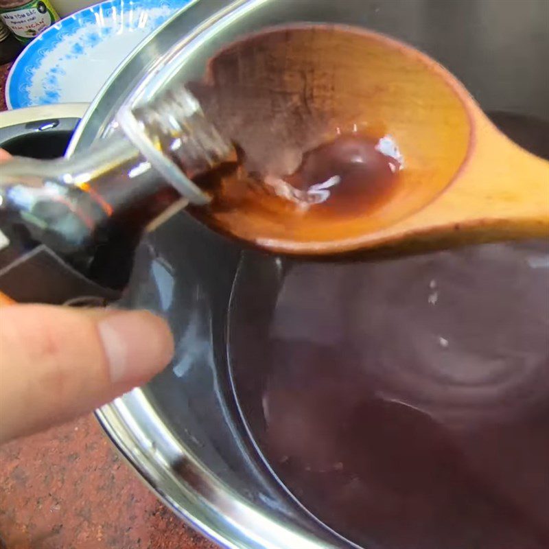 Step 3 Cooking black sticky rice milk Sweetened condensed black sticky rice