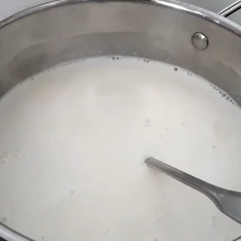Step 2 Cook milk and stir in the milk coffee bag