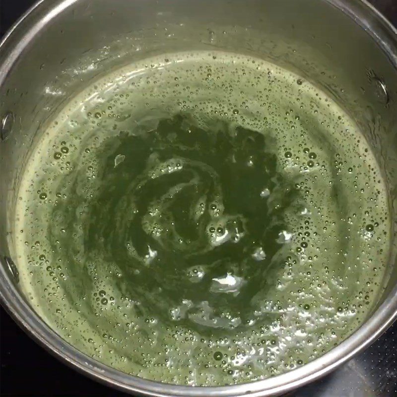 Step 1 Cook matcha jelly Matcha jelly milk tea