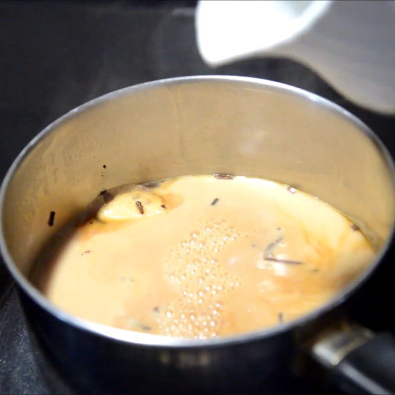 Step 2 Cook tea with milk Royal Milk Tea