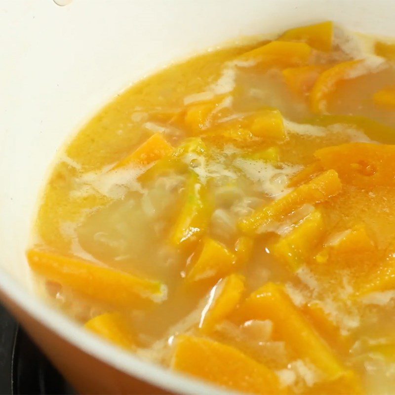 Step 3 Cook and blend the pumpkin mixture Pumpkin shrimp soup