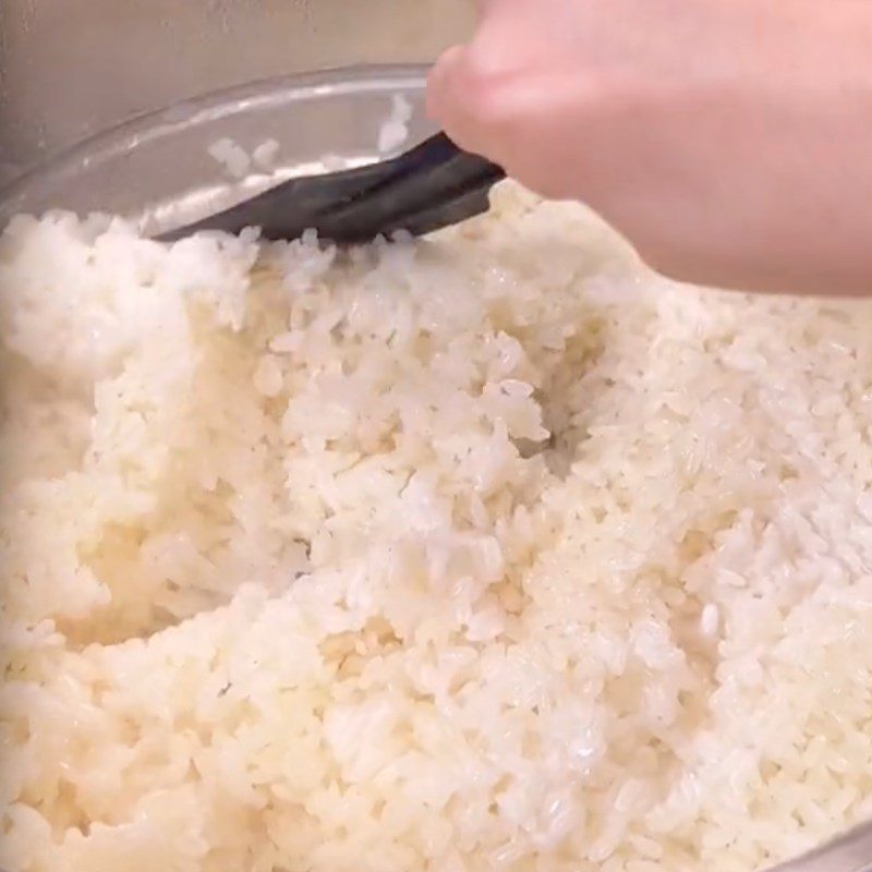 Step 5 Cook sticky rice Salty vegetarian sticky rice (Recipe shared by Tiktok Vegetarian Kitchen XANH)