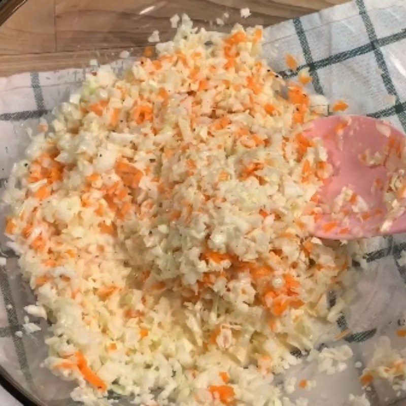 Step 2 Mix salad cabbage salad mixed with mayonnaise and onion