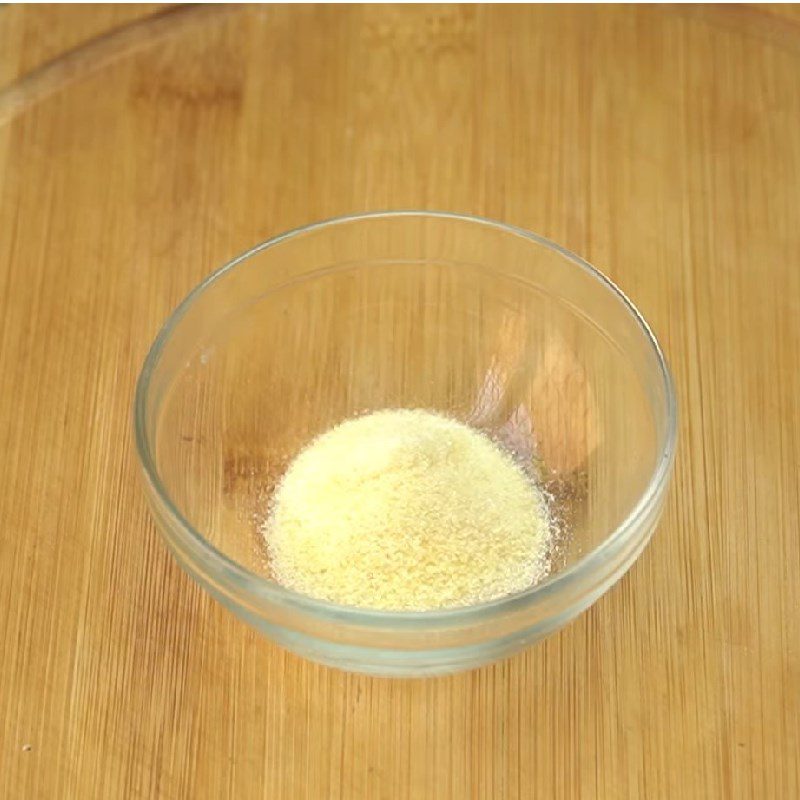 Step 1 Soak gelatin for Mango Panna Cotta