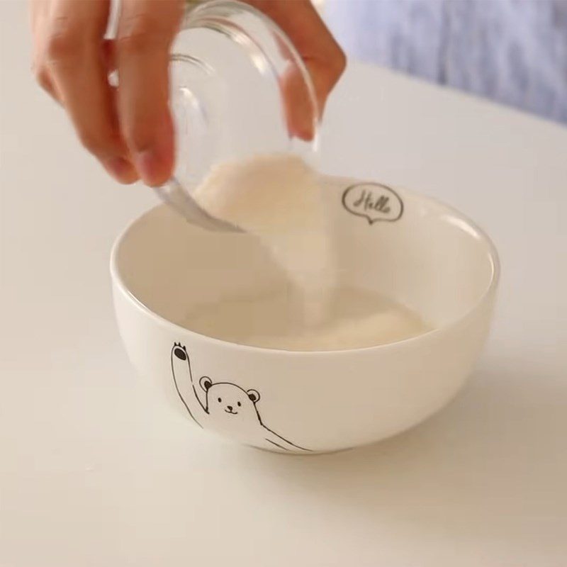 Step 1 Soak gelatin, mix powder for Cocoa Pudding (with gelatin)
