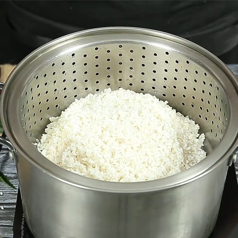 Step 1 Soak and cook the sticky rice for Mango Sticky Rice with Pandan Leaves