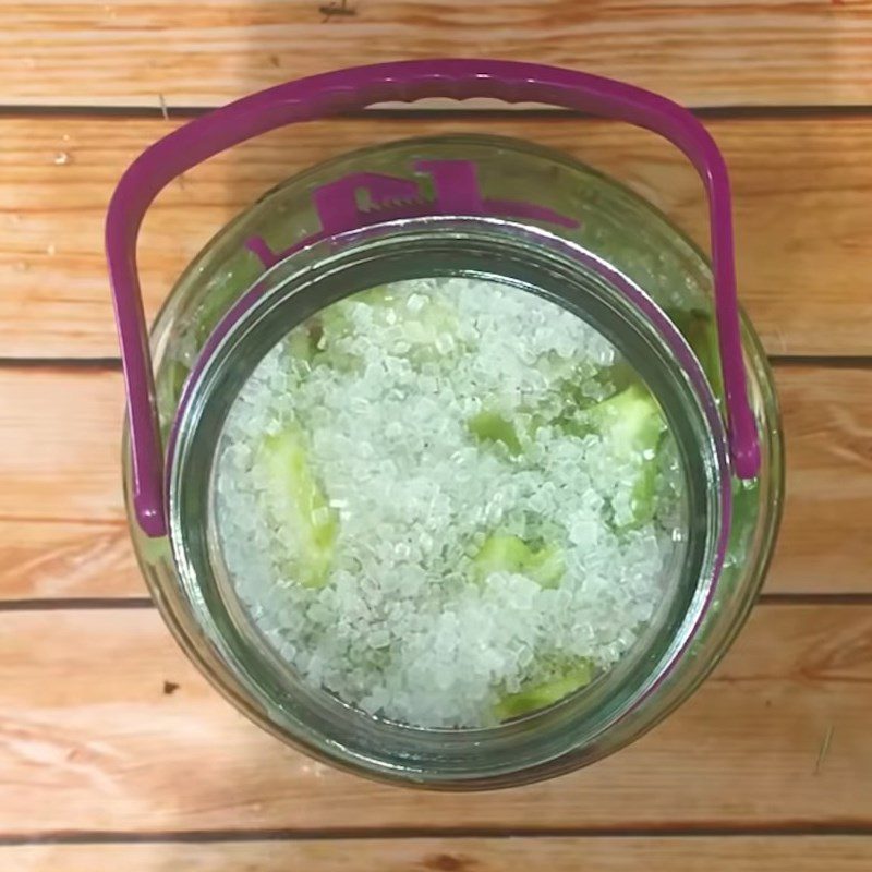 Step 3 Soaking Starfruit in Alcohol Starfruit Alcohol