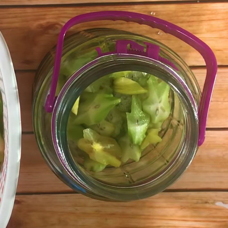 Step 3 Soaking Starfruit in Alcohol Starfruit Alcohol