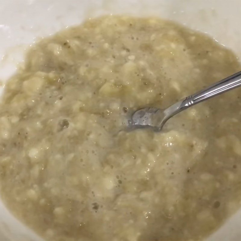 Step 1 Mash Bananas and Make Banana Milk Mixture Taiwanese Banana Cake