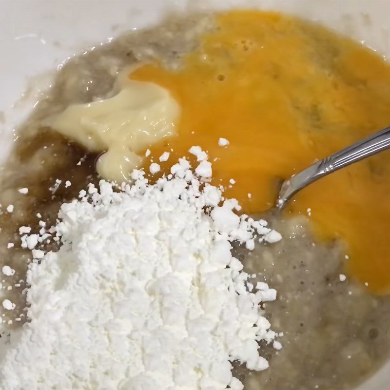 Step 1 Mash Bananas and Make Banana Milk Mixture Taiwanese Banana Cake