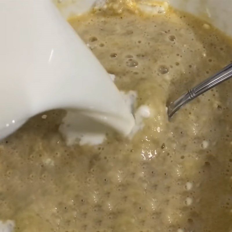 Step 1 Mash Bananas and Make Banana Milk Mixture Taiwanese Banana Cake