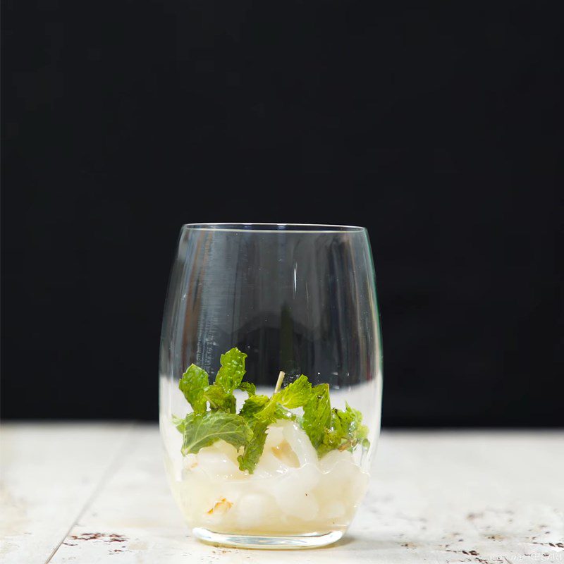 Step 2 Blend lychee and mint for Lychee Mint Soda