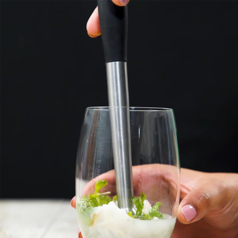Step 2 Blend lychee and mint for Lychee Mint Soda