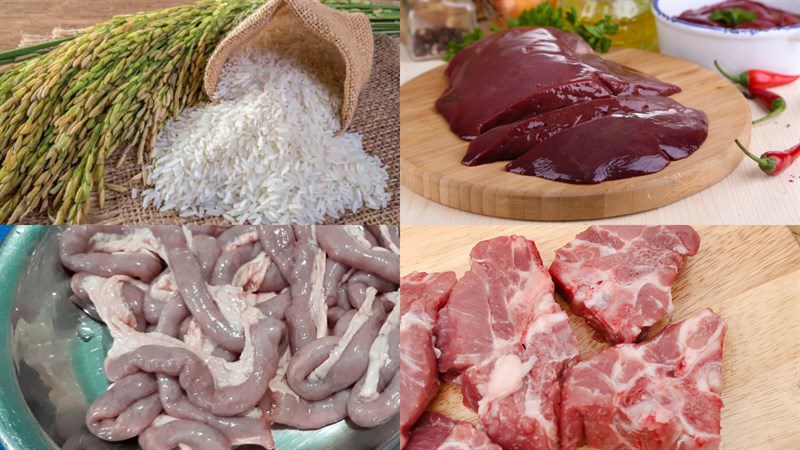 Ingredients for Western region pig's intestines porridge