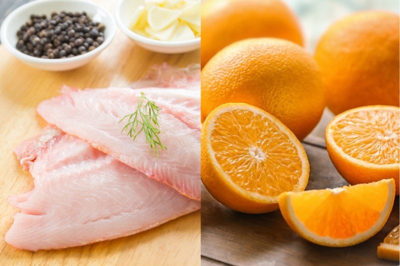 Ingredients for Orange Sauce Red Tilapia and Mushroom Sauce