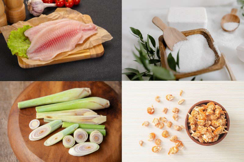 Ingredients for the dish how to make salted red tilapia