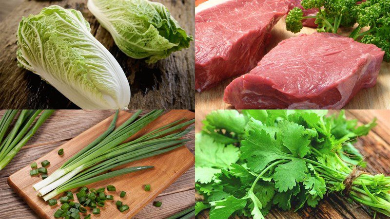 Ingredients for stir-fried napa cabbage with pork