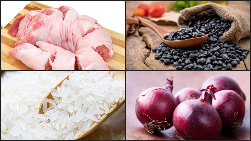 Ingredients for pig trotter black bean porridge