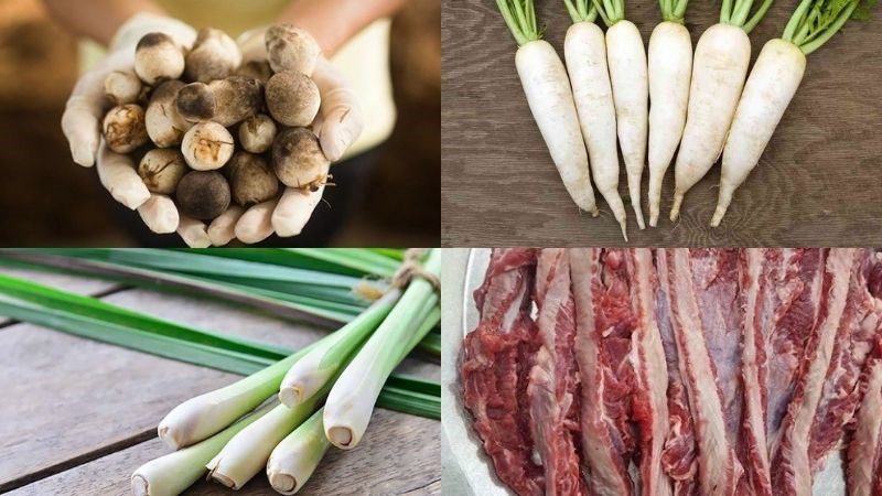 Ingredients for buffalo hot pot
