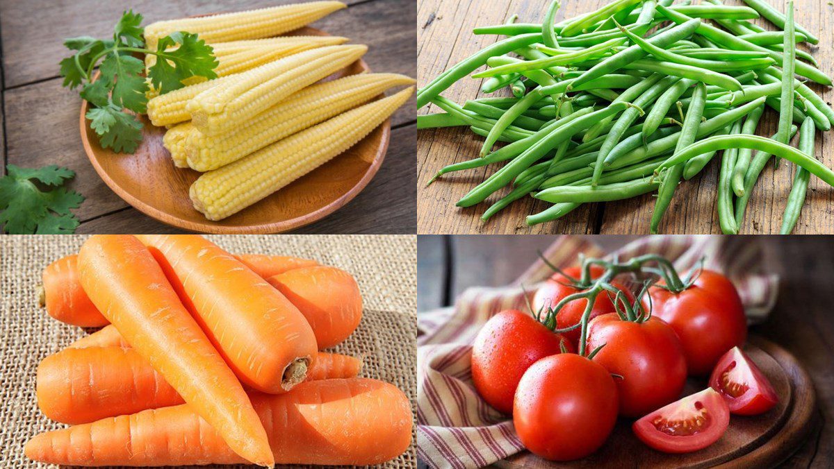 Ingredients for stir-fried baby corn dish