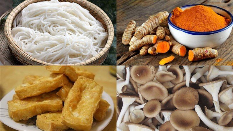 Ingredients for vegetarian stir-fried noodles