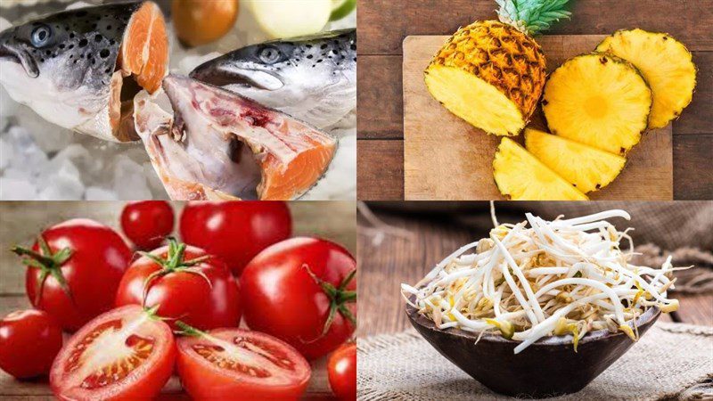 Ingredients for sour salmon head soup