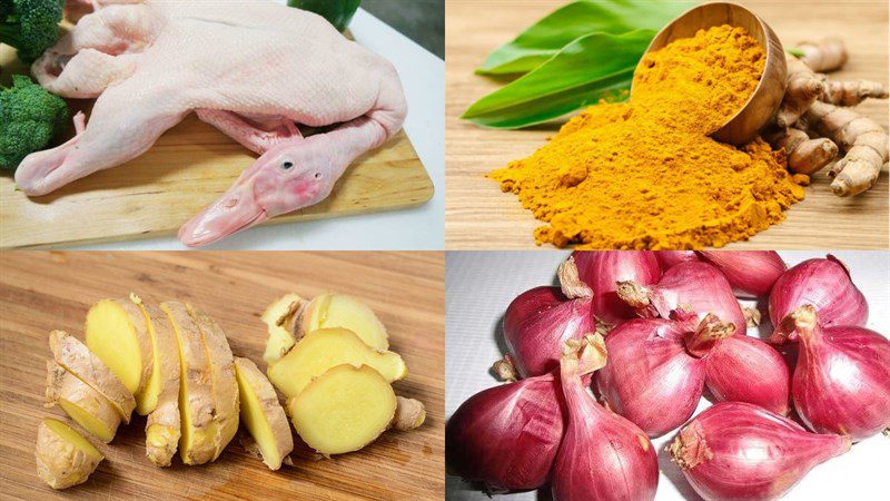 Ingredients for duck green bean porridge