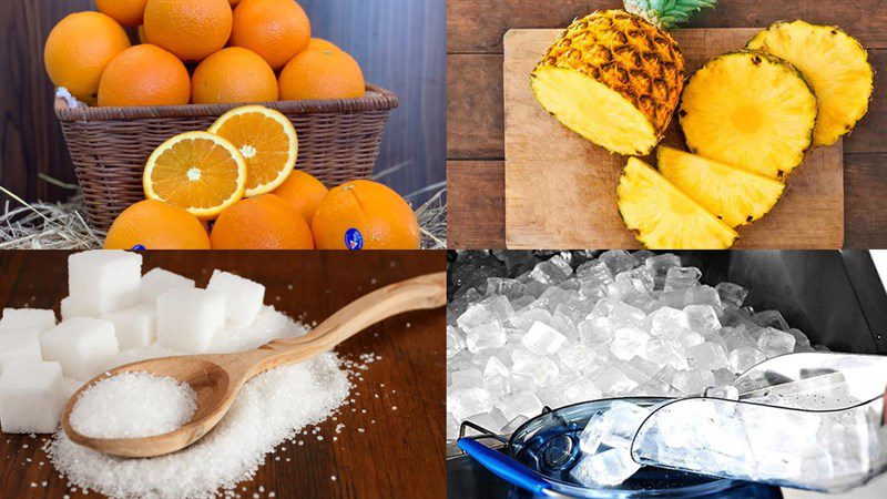 Ingredients for orange juice dish
