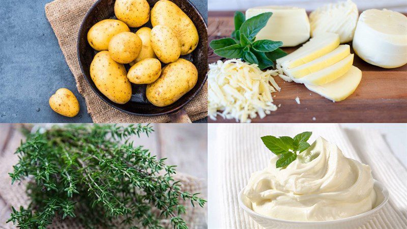 Ingredients for baked potato dish using an air fryer