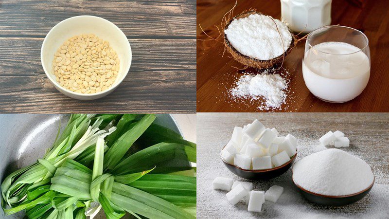 Ingredients for mung bean pudding