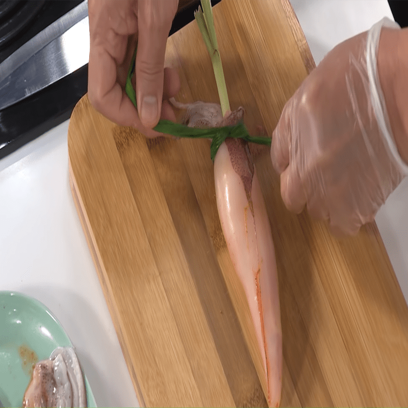 Step 3 Stuffing Grilled Squid