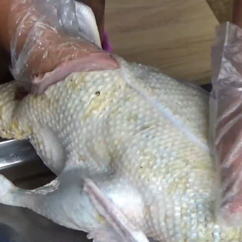 Step 3 Stuffing and marinating the duck Duck steamed with salt