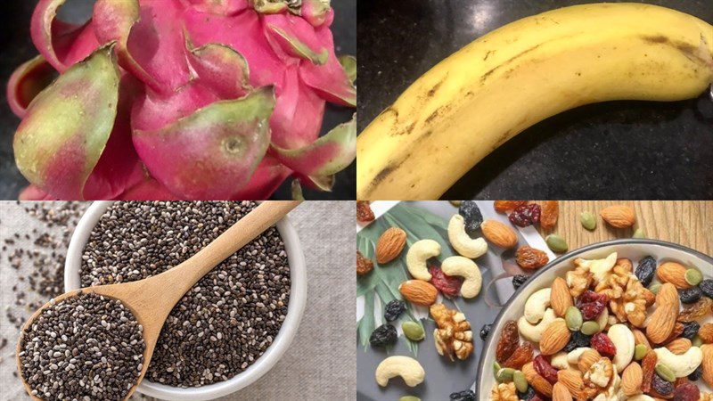Ingredients for dragon fruit banana smoothie