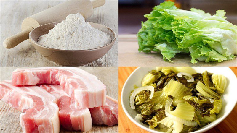 Ingredients for Taiwanese meat sandwich bao