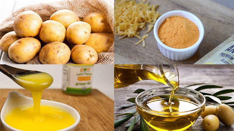 Ingredients for cheesy potato fries