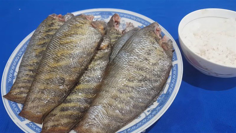 Ingredients for dried snakehead fish dish