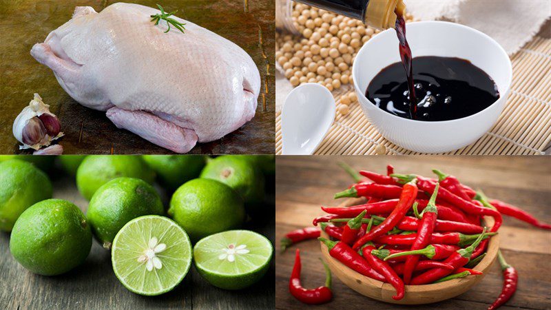 Ingredients for lemon steamed duck
