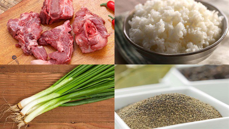 Ingredients for pork bone porridge