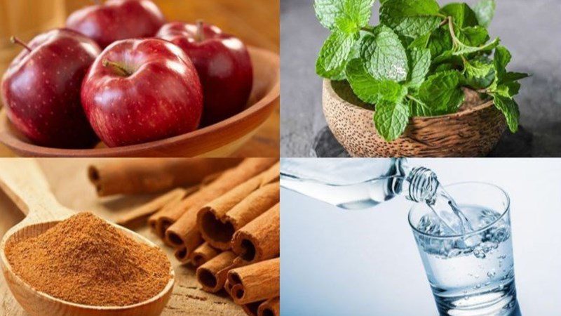Ingredients for apple detox water