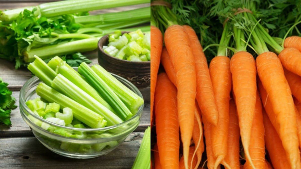 Ingredients for celery carrot juice