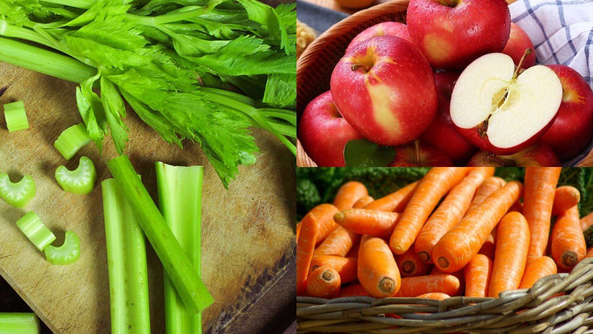 Ingredients for celery carrot juice