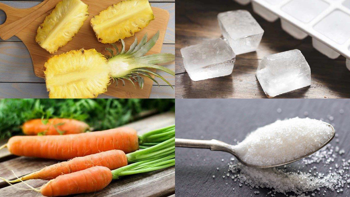 Ingredients for pineapple carrot juice