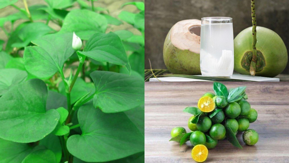 Ingredients for water spinach juice