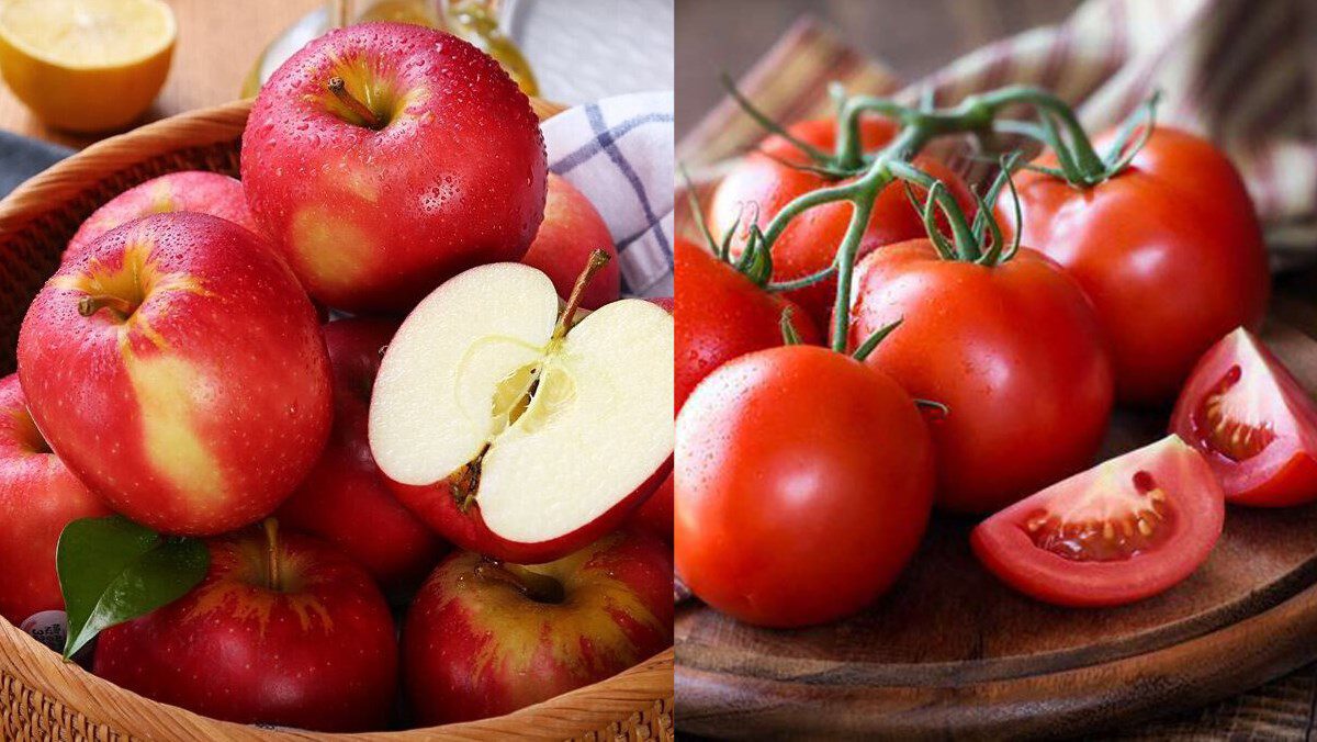 Ingredients for apple juice using a blender