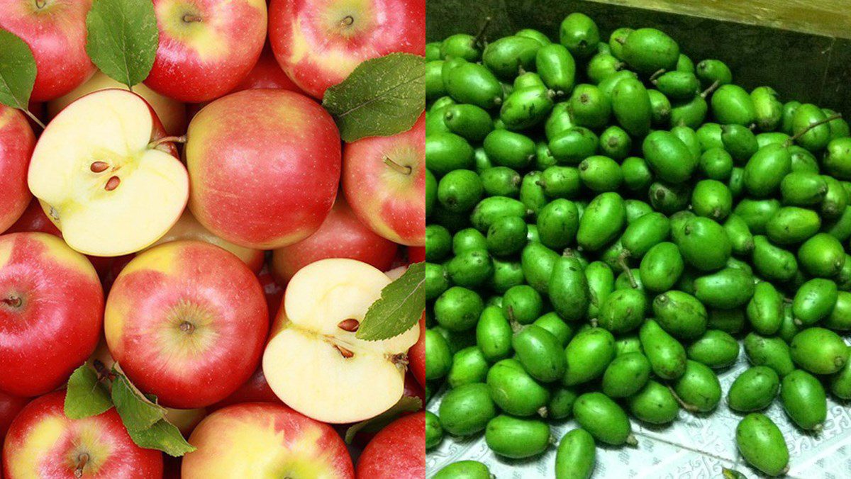 Ingredients for starfruit juice using a blender