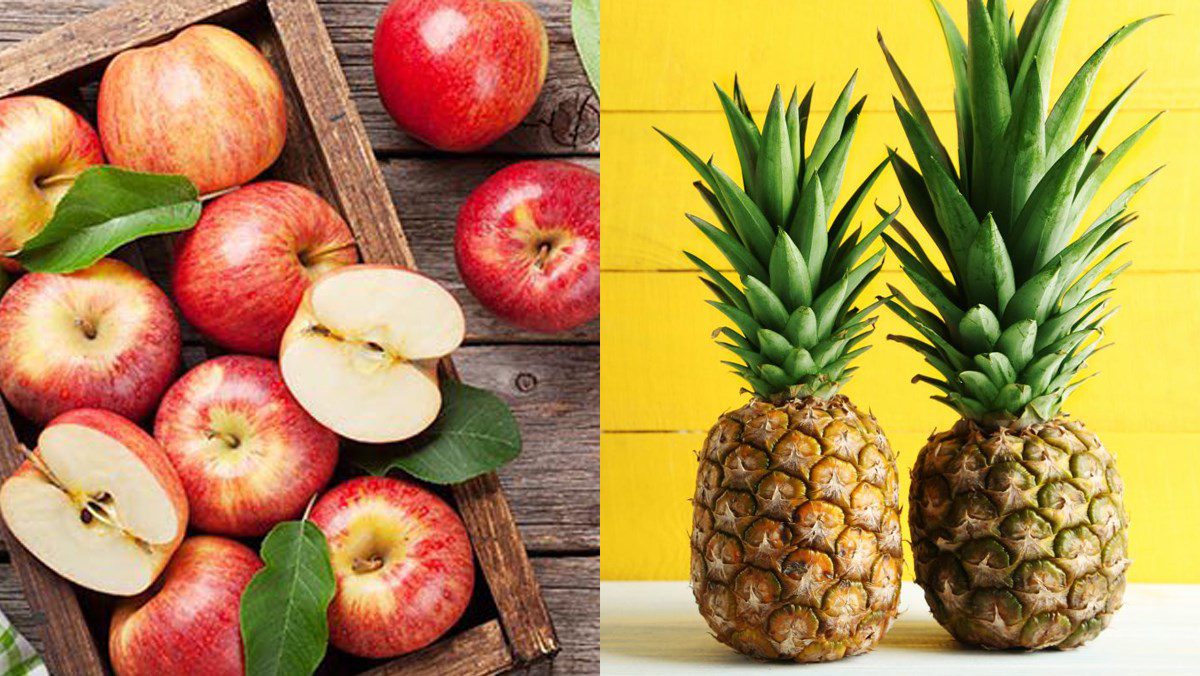 Ingredients for apple juice using a blender