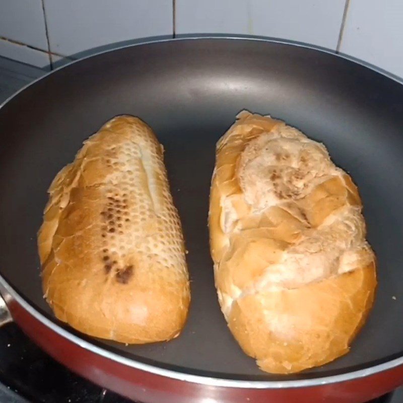 Step 3 Toasting Bread Buttered Scallion Bread