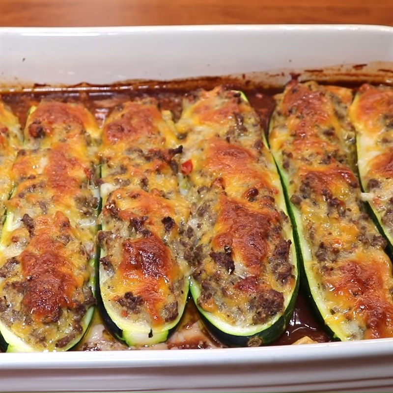 Step 6 Grilled zucchini Zucchini stuffed with minced meat and cheese