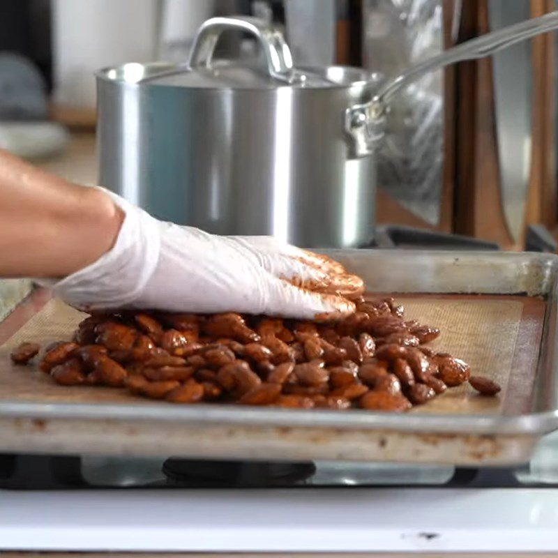 Step 4 Roasted Almonds Spicy Peach Salad