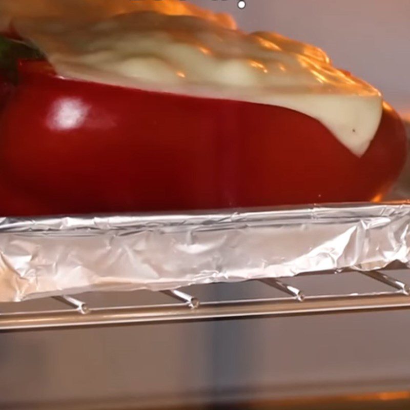 Step 4 Roasting the bell pepper Stuffed roasted bell pepper